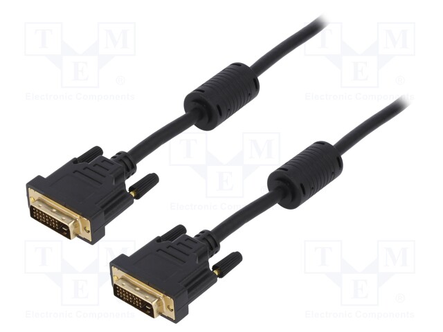 Cable; dual link; DVI-D (24+1) plug,both sides; 3m