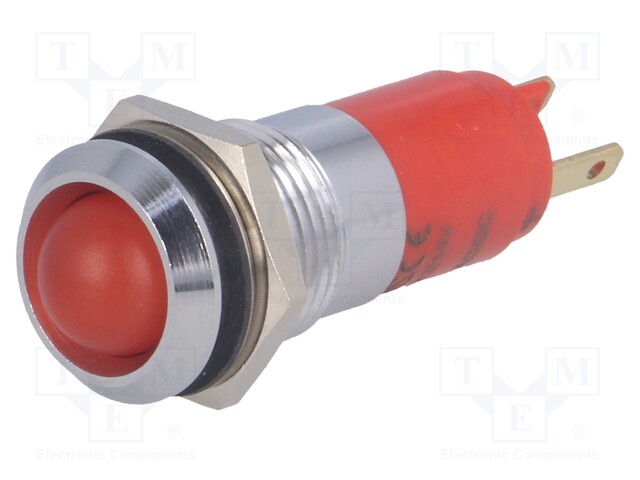 Indicator: LED; recessed; 12÷14VDC; 12÷14VAC; Cutout: Ø14.2mm; IP67