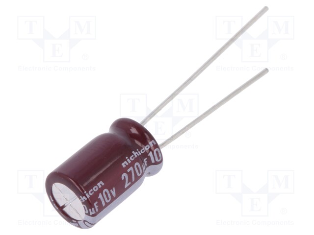 Capacitor: electrolytic; low impedance; THT; 270uF; 10VDC; ±20%