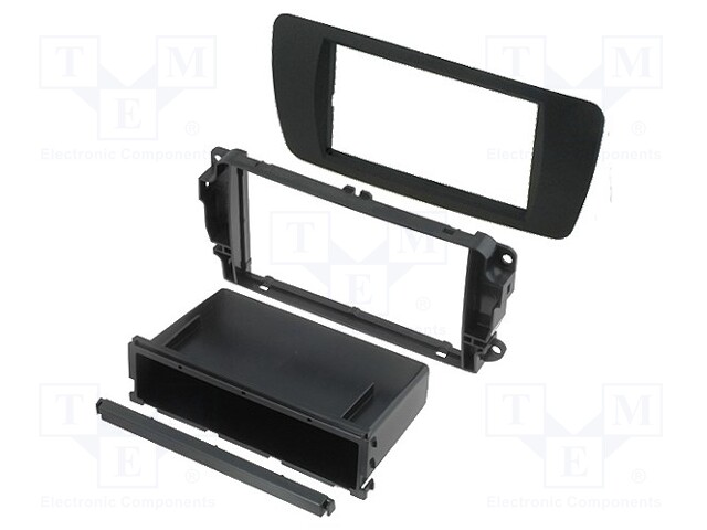 Radio mounting frame; Seat; 2 DIN; black azabache (AL6)