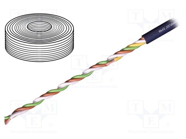 Wire: control cable; chainflex® CF98; 3x0,25mm2; TPE; blue; Cu