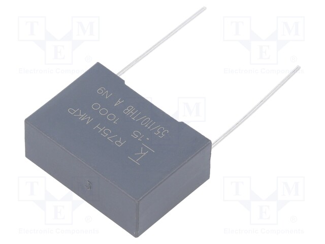 DC Film Capacitor, 0.15 µF, 1 kV, Metallized PP, ± 5%, R75H Series, Radial Box