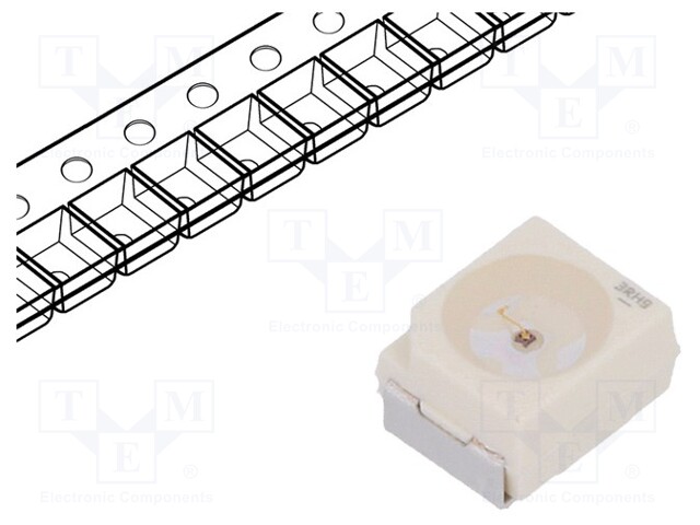 LED; SMD; 3528,PLCC2; red; 240÷480mlm; 71÷140mcd; 3.4x3x2.1mm; 120°