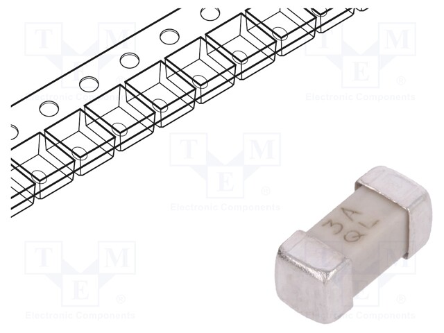 Fuse: fuse; quick blow; 3A; 125VAC; 125VDC; SMD; ceramic; Case: 2410