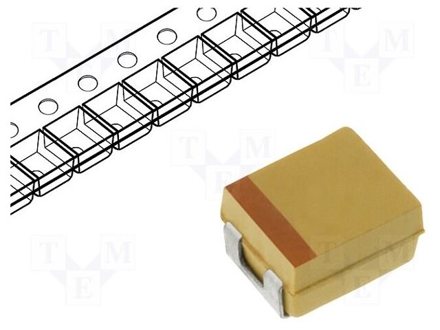 Capacitor: tantalum; low ESR; 100uF; 10VDC; Case: B; 1411; ESR: 400mΩ