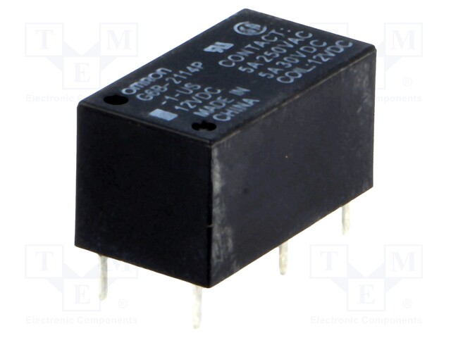 Relay: electromagnetic; SPST-NO + SPST-NC; Ucoil: 12VDC; 5A/30VDC