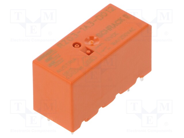 Relay: electromagnetic; SPST-NO; Ucoil: 12VDC; 16A/250VAC; 16A