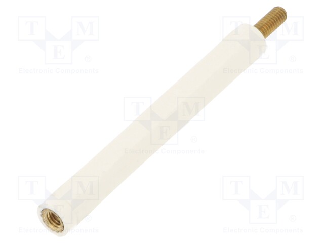 Insulating sleeve; hexagonal; M3; M3; L: 50mm; Spanner: 6mm; UL94V-2