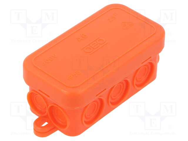 Enclosure: junction box; X: 43mm; Y: 80mm; Z: 36mm; polyetylene; IP55