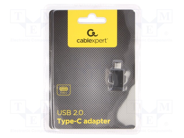 Cable; USB 2.0; USB A socket,USB C plug; 0.48Gbps; black