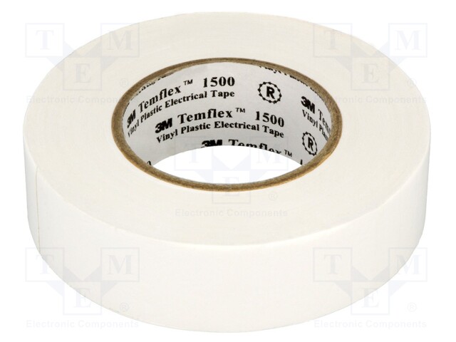 Tape: electrical insulating; W: 19mm; L: 20m; D: 0.15mm; white; 170%