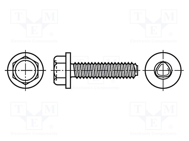 Screw; 6x16; Head: hexagonal; none; steel; zinc; BN: 3326; DIN: 7500D