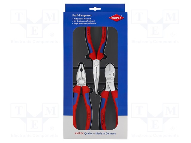 Kit: pliers; Pcs: 3; side,half-rounded nose,universal