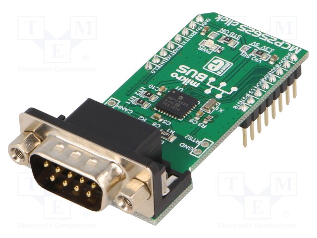 Click board; transceiver; CAN,SPI; MCP25625; 3.3/5VDC