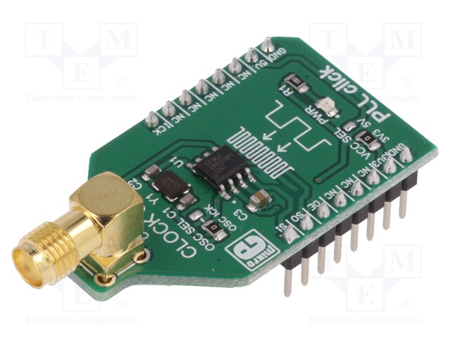 Click board; PLL generator; GPIO; ICS501; SMA,mikroBUS connector