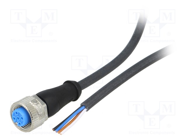 Connection lead; M12; PIN: 4; straight; 10m; plug; 250VAC; 4A; IP67