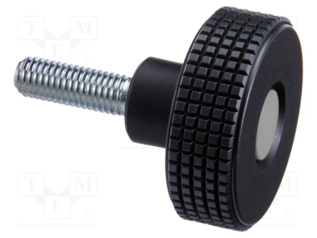 Knob; Ø: 70mm; Ext.thread: M12; 30mm; H: 42mm; technopolymer (PP)