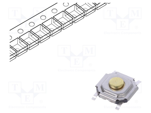 Microswitch TACT; SPST; Pos: 2; 0.05A/12VDC; SMT; 3.4N; 1.5mm; round