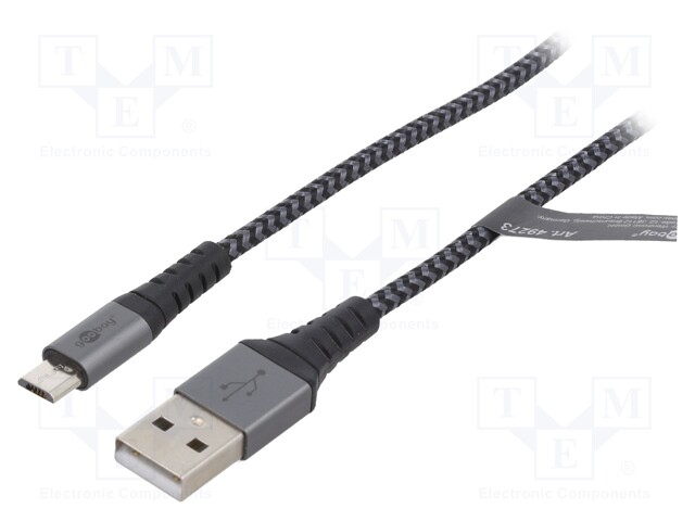 Cable; USB 2.0; USB A plug,USB B micro plug; 0.5m; 480Mbps