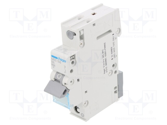 Circuit breaker; 230/400VAC; Inom: 6A; Poles: 1; DIN; Charact: B; 6kA