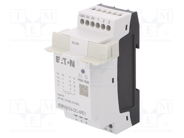 Module: extension; easyE4; 24VDC; Mounting: DIN; Anal.in: 4
