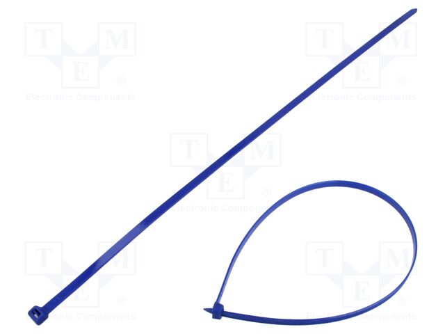 Cable tie; with metal; L: 300mm; W: 7.6mm; polyamide; 540N; blue