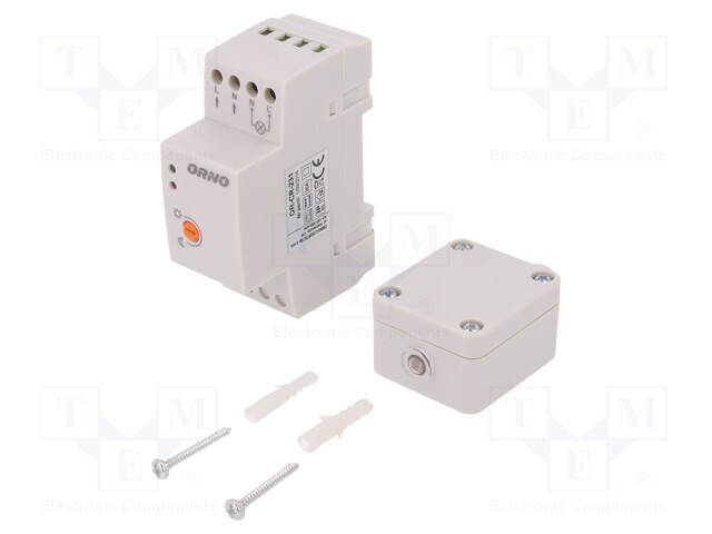 Twilight switch; IP20,IP65; 230VAC; SPST-NO; 35x90x66mm; DIN; 20A