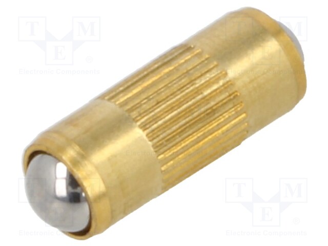 Ball latch; brass; L: 7.3mm; F1: 2N; F2: 4.5N; Øout: 3mm; double-sided