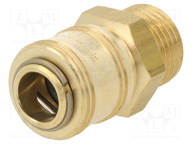 Quick connection coupling EURO; brass; Ext.thread: 1/2"