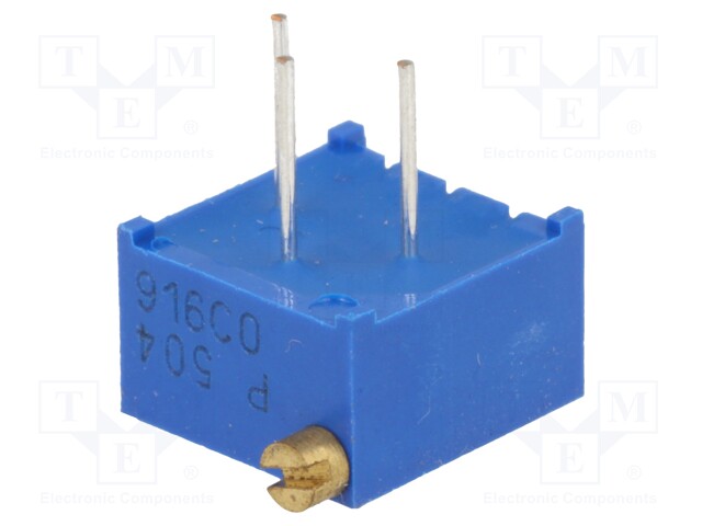 Potentiometer: mounting; multiturn; 500kΩ; 500mW; THT; ±10%; linear