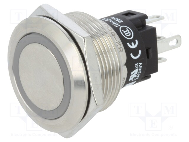 PUSHBUTTON SWITCH, SPDT, 1A, 36VAC, PANL