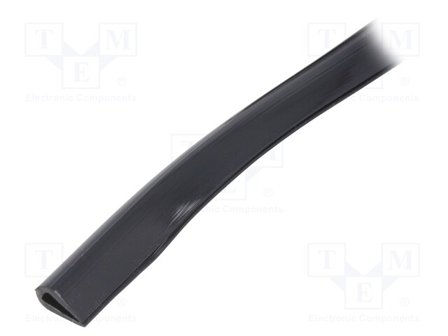 Hole and edge shield; PVC; L: 10m; black; H: 13mm; W: 6.5mm; -30÷70°C