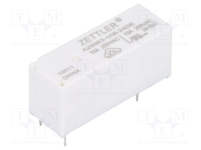 Relay: electromagnetic; SPST-NO; Ucoil: 24VDC; 10A/250VAC; 10A