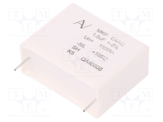 Capacitor: polypropylene; DC-Link; 1.5uF; ESR: 17.7mΩ; C4AQ; THT