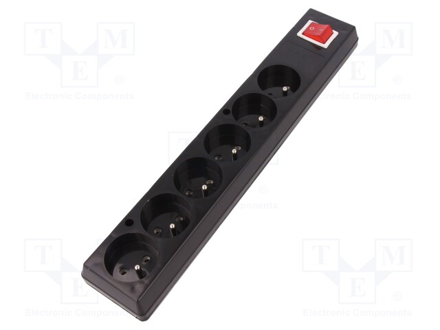 Connector: AC supply; splitter; Layout: 2P+PE; black; 250VAC; 16A