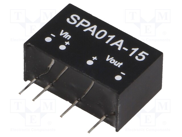 Converter: DC/DC; 1W; Uin: 9÷18V; 15VDC; Iout: 6÷67mA; SIP6; 3g; OUT: 1