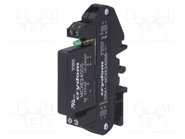 Relay: solid state; Ucntrl: 15÷32VDC; 5A; 12÷280VAC; DIN; -30÷80°C