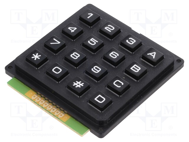 Keypad: plastic; No.of butt: 16; none; plastic; 200mΩ; 1N; 20mA