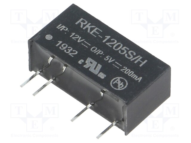 Converter: DC/DC; 1W; Uin: 10.8÷13.2V; Uout: 5VDC; Iout: 200mA; SIP7