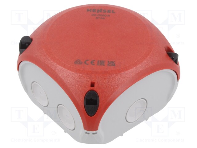 Enclosure: junction box; IP66; with membrane cable glands; red