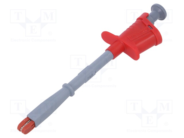 Clip-on probe; crocodile; 20A; red; Grip capac: max.18mm; 1000V