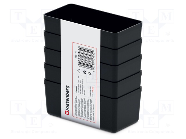 Container: cuvette; black; 55x110mm; 5pcs; KBS115; UNITE BOX