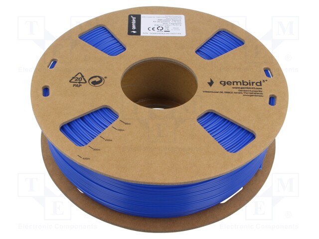 Filament: ABS; 1.75mm; blue; 225÷245°C; 1kg