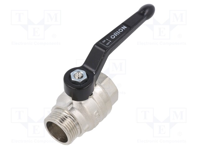 Mechanical ball valve; Temp: -15÷90°C; Mat: nickel plated brass