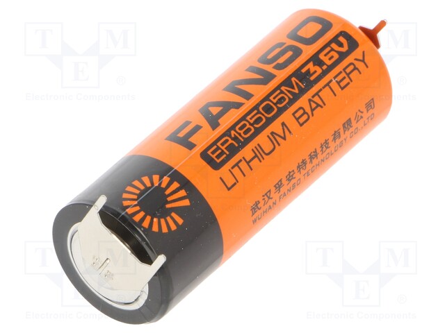 Battery: lithium; 3.6V; 18505; 3pin,positive pole:  2pin; 3500mAh