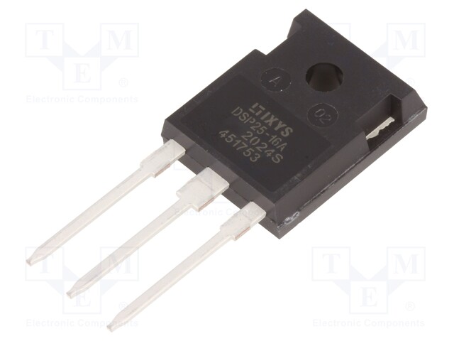 Diode: rectifying; THT; 1.6kV; 25A; Package: tube; TO247-3; 160W