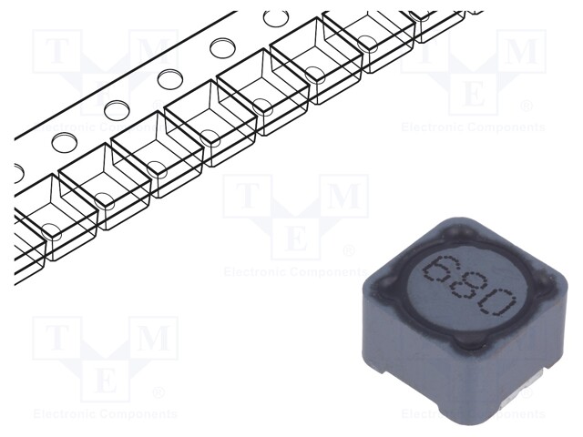 Inductor: wire; SMD; 68uH; 2.1A; 140mΩ; 12x12x8mm; ±20%; -40÷125°C