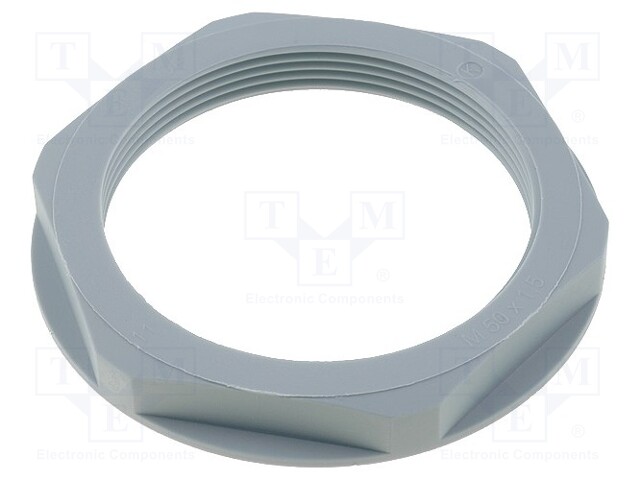 Nut; M50; polyamide; UL94V-2; 60mm; grey; -20÷100°C; Thread: metric