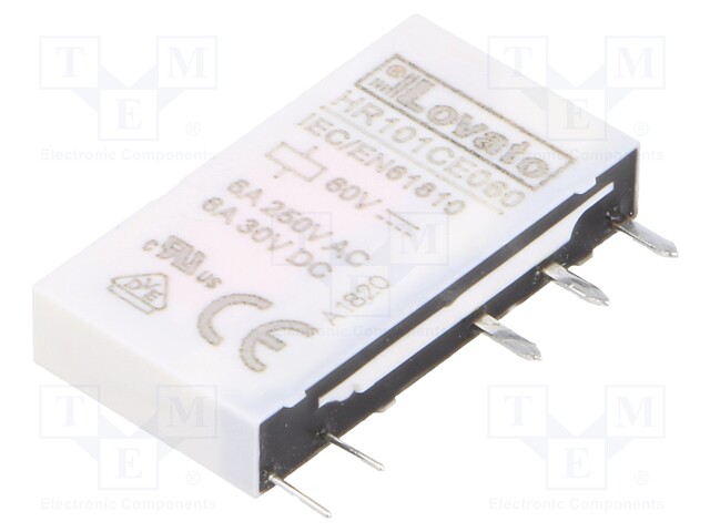 Relay: electromagnetic; SPDT; Ucoil: 60VDC; 6A/250VAC; 6A/30VDC; 6A