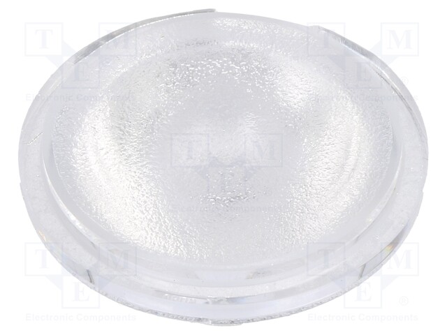 LED lens; round; Mat: PMMA plexiglass; transparent; 45÷58°; Ø: 35mm